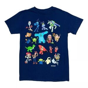 Disney Pixar T Shirt Men Size S/M Blue Short Sleeve Crew Neck Casual Cartoons